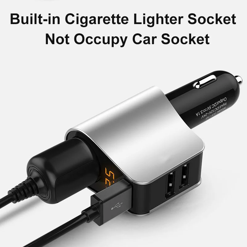 Разветвитель гнезда прикуривателя 3 USB автомобильное зарядное устройство 12 в-24 в