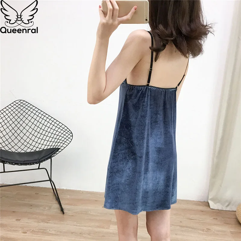 Ночная рубашка Queenral для женщин ночная с нагрудной подушкой Золотая Бархатная