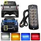 12 светодиодсветодиодный ультратонких стробосветильник для автомобиля мотоцикла грузовика аварийный боковой маркер предупреждающая лампа полицейская светодиодная мигающая Автомобильная фара в сборе