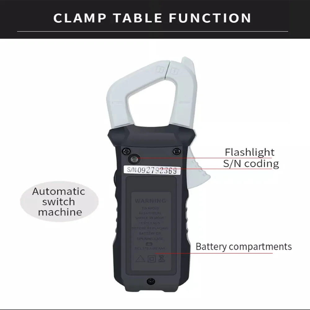

6000 Counts True RMS Clamp Meter AC/DC Digital Multimeter Automatic Digital Meter With Square Wave Output /V/A/Diode/Frequency