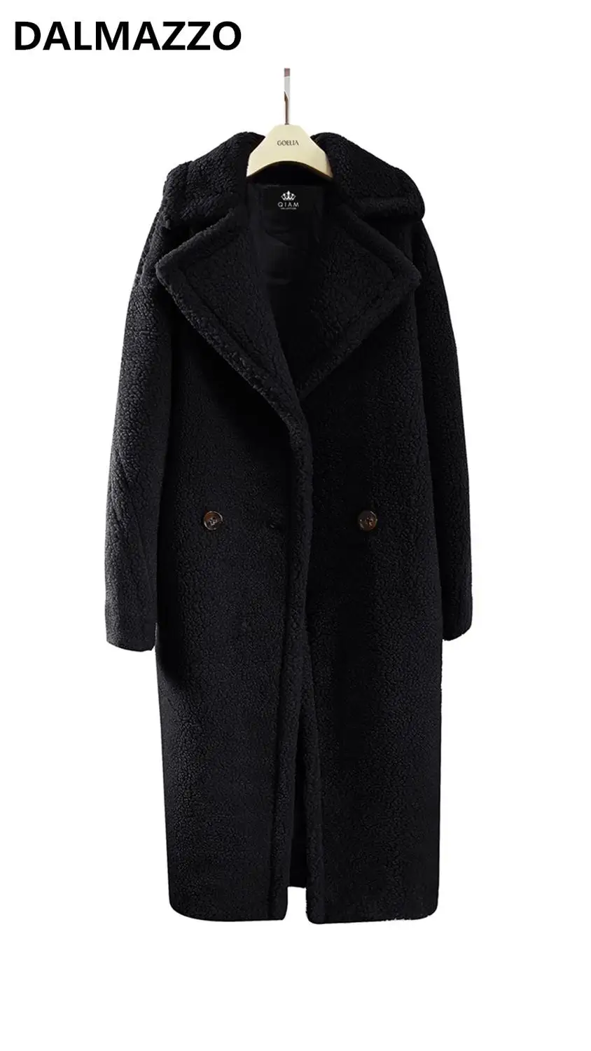 Коричневая Женская модная Толстая теплая длинная куртка из искусственного меха