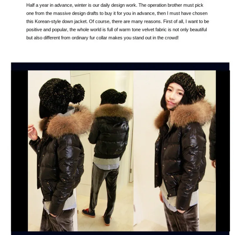 

New Winter Best-selling Women's Down Jacket Fashion Fox Fur Collar White Duck Down Slim Top Women's Outdoor Leisure Short Coat