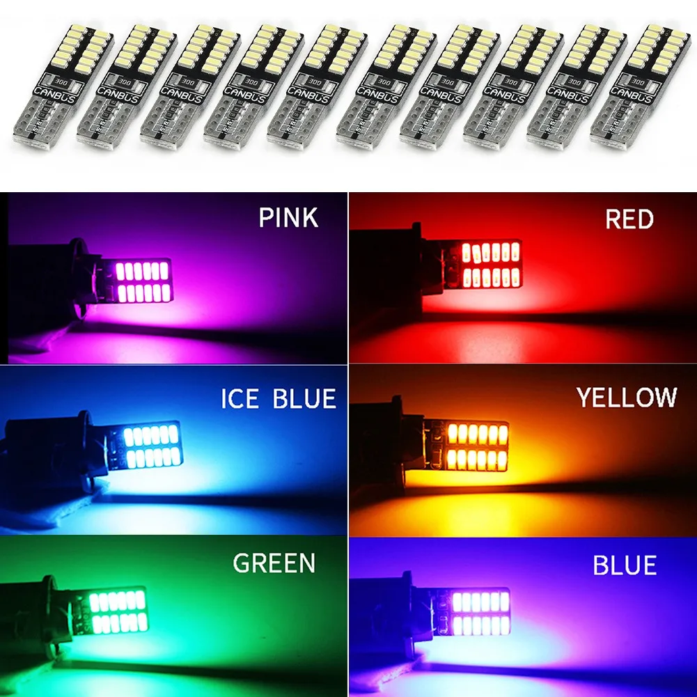 

10 шт. 194 W5W T10 3014 24SMD светильник лампа Canbus без ошибок для автомобильного номерного знака свет s светодиодная лампа s задний фонарь Аксессуары