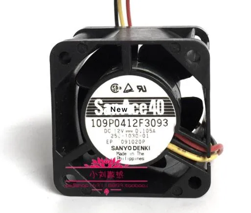 

For Sanyo Denki 109P0412F3093 Server Cooling Fan DC 12V 0.105A 40x40x28mm 3-wire