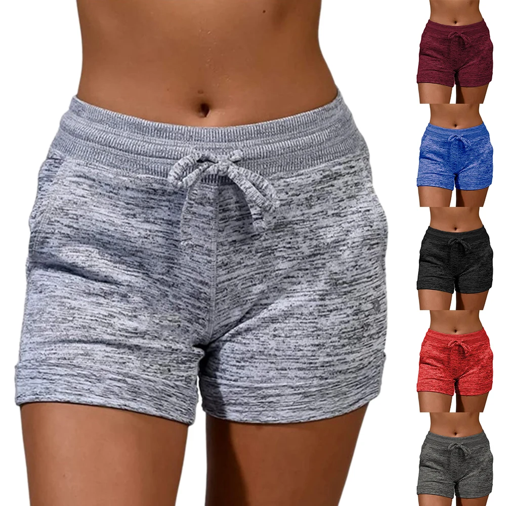 

Summer Women Fast Drying Drawstring Shorts Workout Fitness Running Sport Female Shorts Cotton High Waist Gym Cycling Shorts