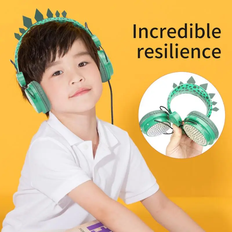 

Headphone with microphone Cute Jurassic dinosaur auriculares gamer 3.5mm wired headphones suitable for learning games headphones