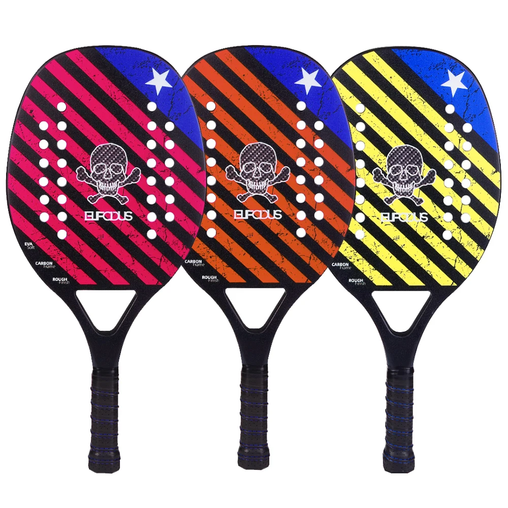 

Full Carbon Fiber Beach Tennis Racket Adult Rough Surface EVA Soft Face Racquet with Bag Cover