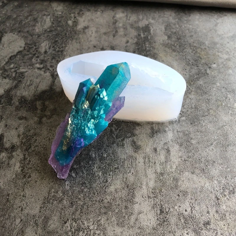 

5 Shapes Natural Crystal Quartz Rock Cluster Geode Druzy Stone Epoxy Resin Mold Pendant Mold Resin Jewelry Making Tools