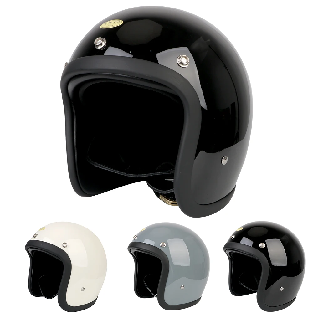 

M/L/XL Light Weight Open Face Helmet Motorcycle Helmet Retro Motorcycle Equipment Fiberglass Motorbike Helmet
