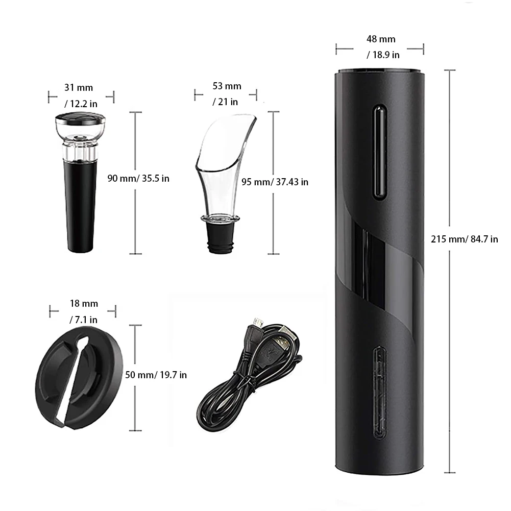 

Rechargeable Electric Wine Bottle Opener Corkscrew Foil Cutter Set Automatic Bottle Opener For Wine Kitchen Gadgets Can Opener