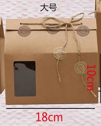 

100 шт./лот Подарочная коробка из крафт-бумаги с ручкой для торта/шоколада/мешки для упаковки конфет стоячие Пищевые Бумажные коробки оптовая...