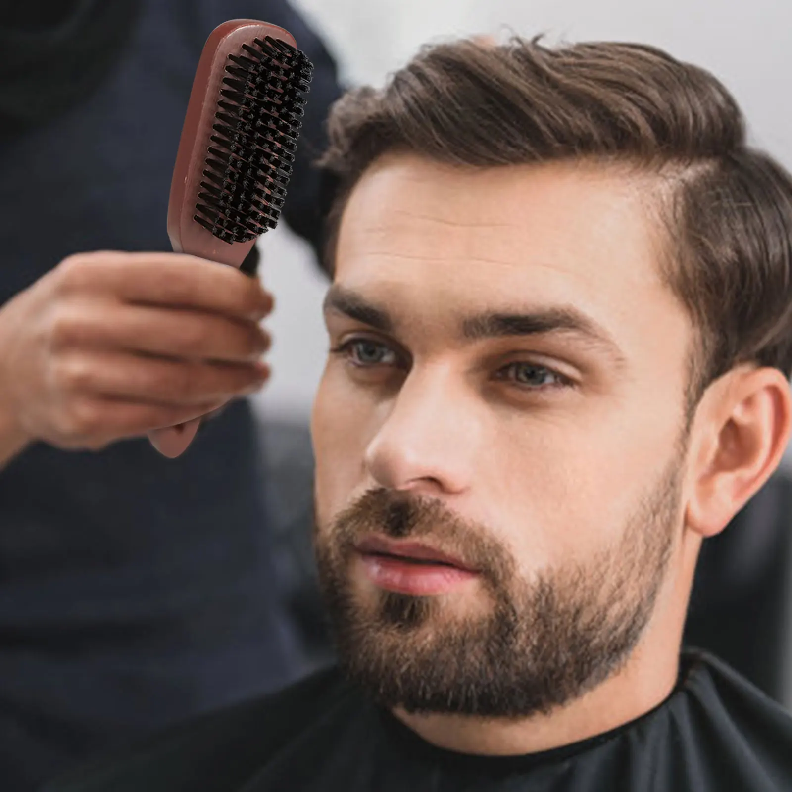 

Wood Handle Boar Bristle Cleaning Brush Hairdressing Men Beard Brush Anti Static Barber Hair Styling Comb Shaving Tools