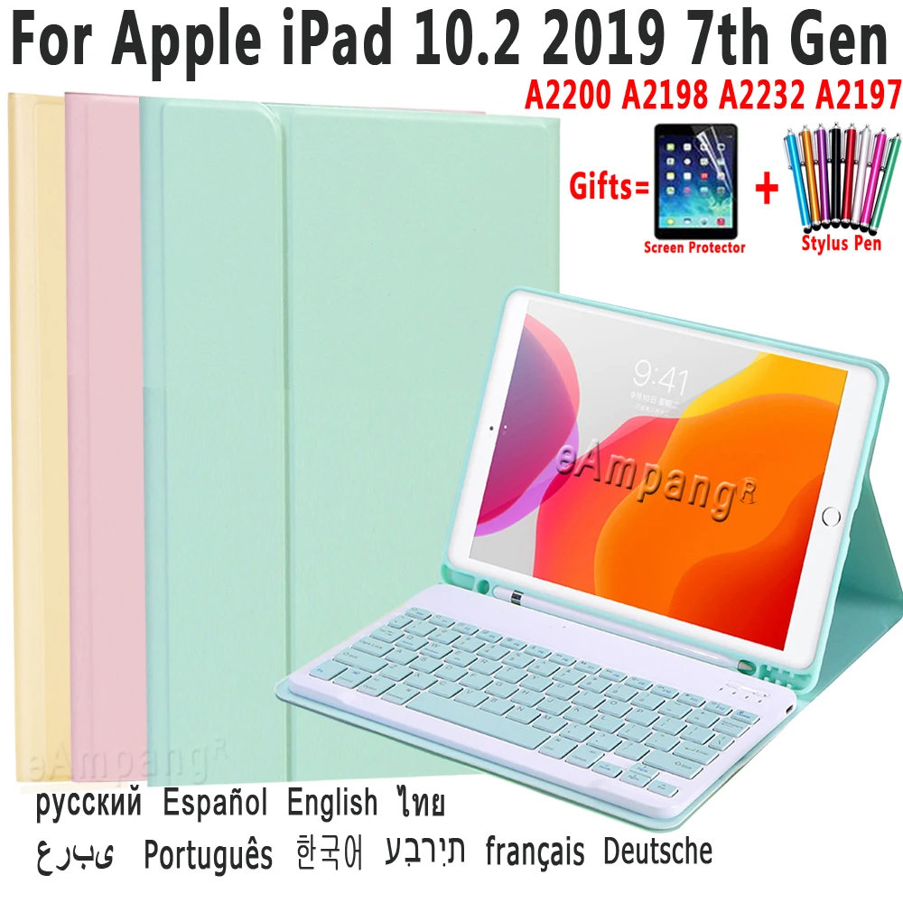 Чехол с клавиатурой для ipad 10 2 2019 7 го 8 поколения A2197 A2198 A2200 A2232 съемная Bluetooth