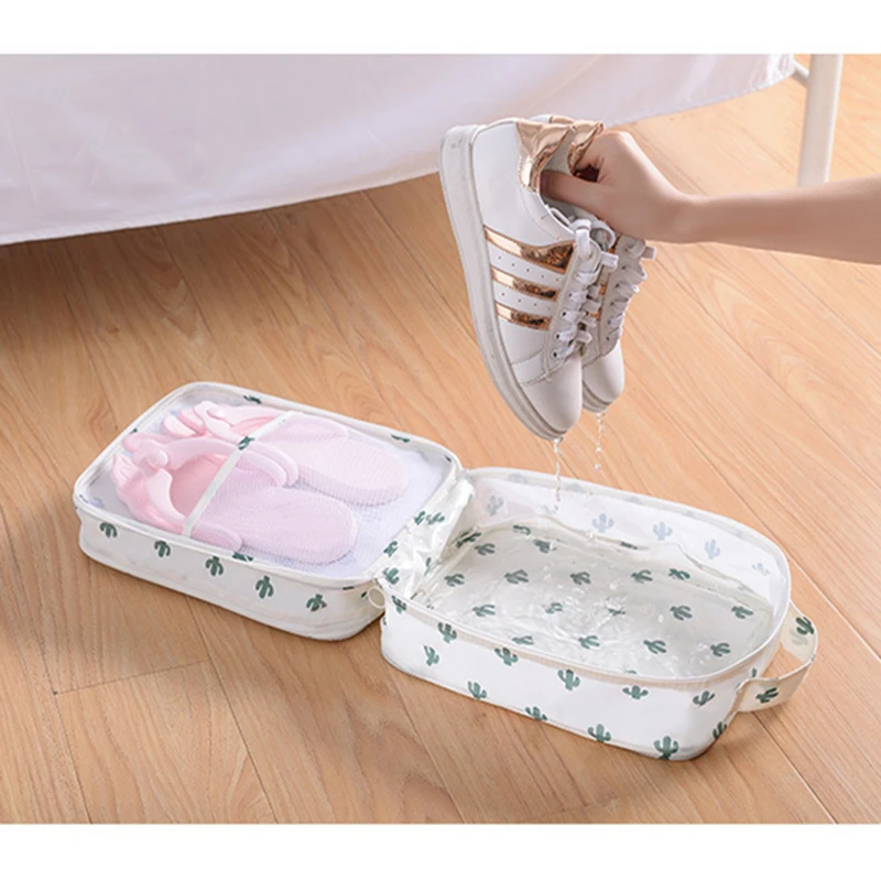Portable Shoes Dustproof Storage Bag Women Men Double Waterproof Shoe Organizer Multifunction Travel Shoes Sorting Storage Box