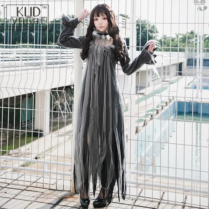 Платье на Хэллоуин женский призрак Невеста зомби косплей с шеи одежда бар