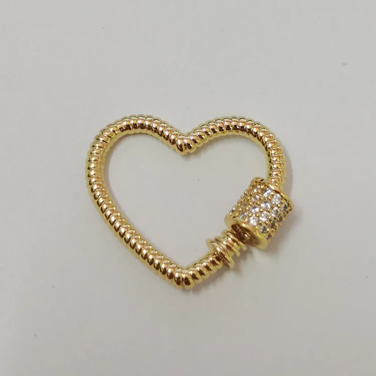 4PCS, Silver/Gold/Rose Gold/ Heart Screw Clasp, Interlocking Carabiner Clasp