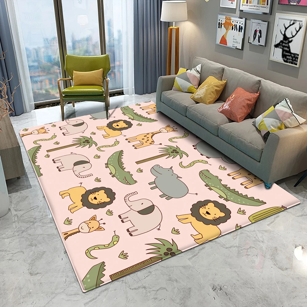 

Non-Slip Baby Carpet Rectangular Bedroom Living Room Decor Carpet Top Brand Cartoon Lion King Pattern Flannel Children Carpet