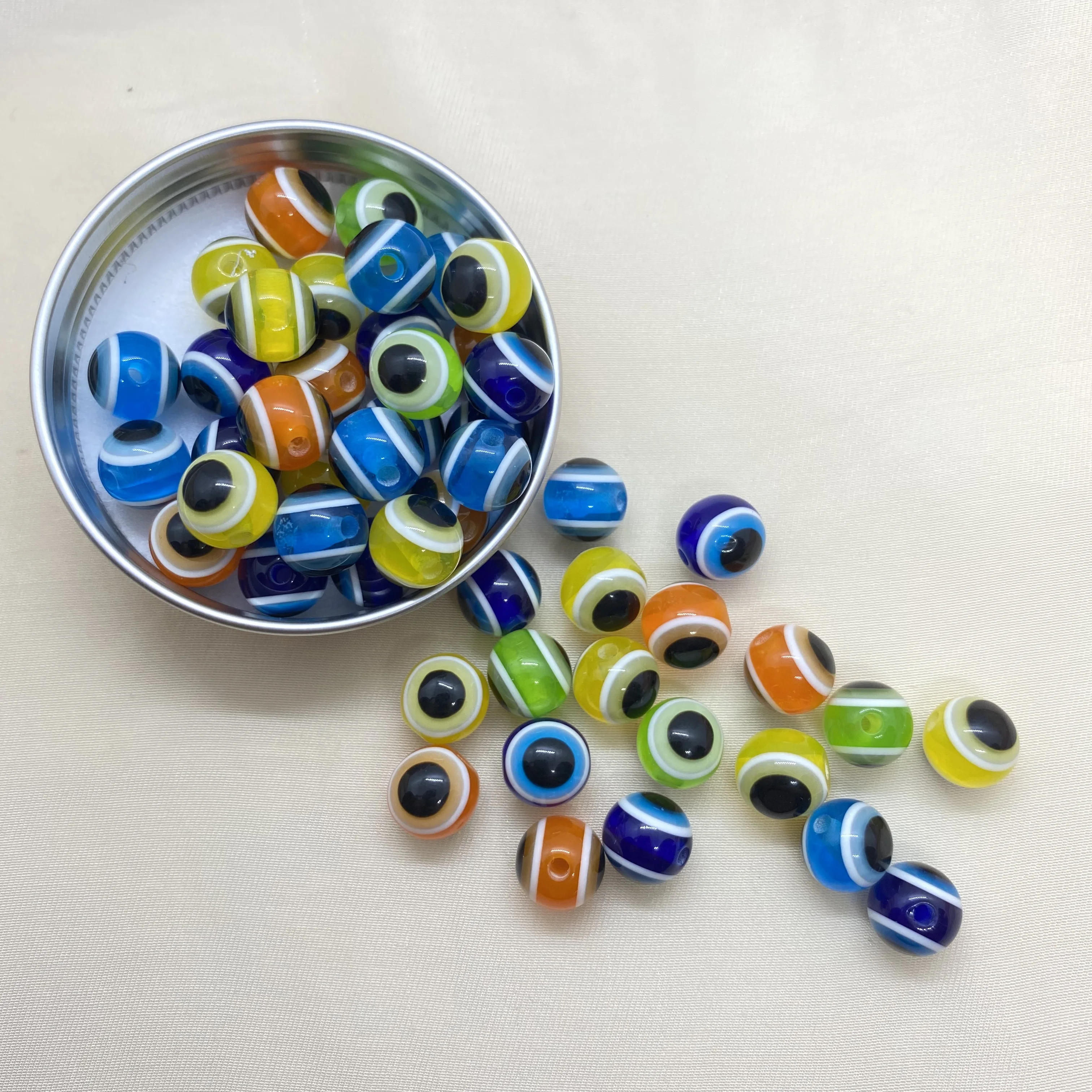 

10mm Round Beads Evil Eye Resin beads round bead Spacer Beads for jewelry making nacklace bracelets