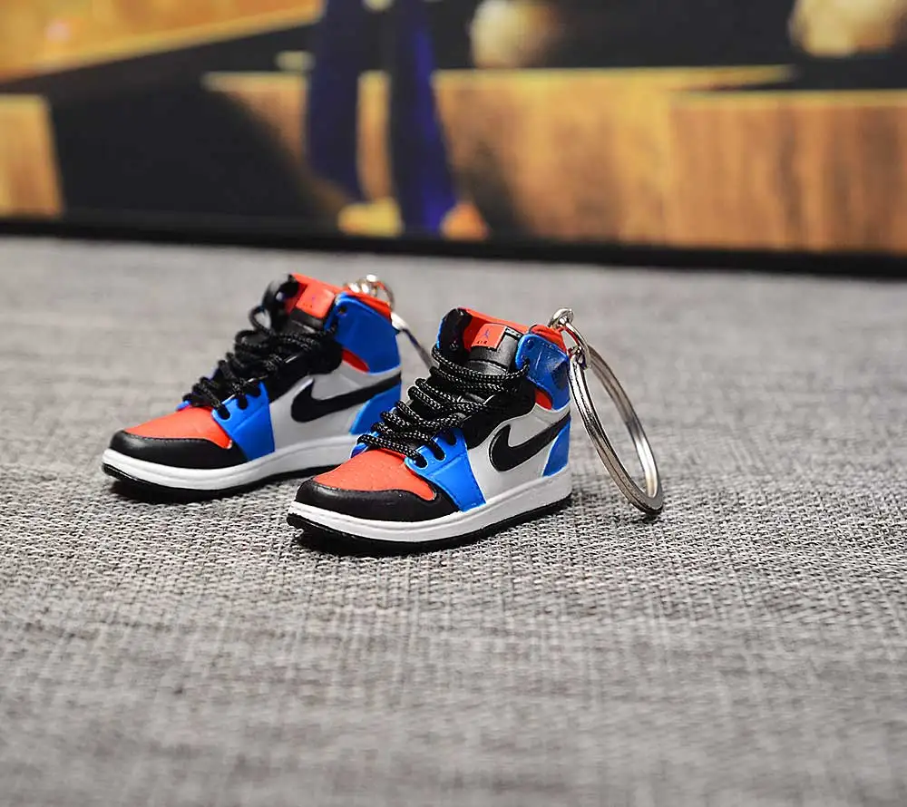 a pair w metal ring Дропшиппинг тапки обуви брелок 1 3D мини-кроссовки "OW CHICAGO" Спортивная обувь тапки брелки - Цвет: a pair w metal ring