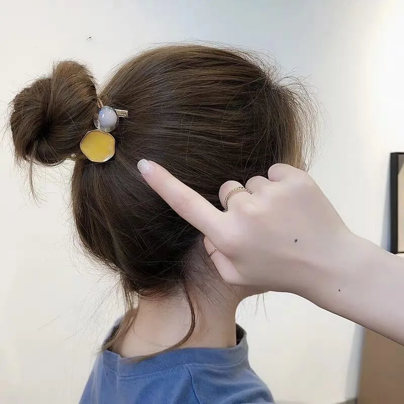 Новинка модная самодельная резинка для волос ярких цветов в виде капли с