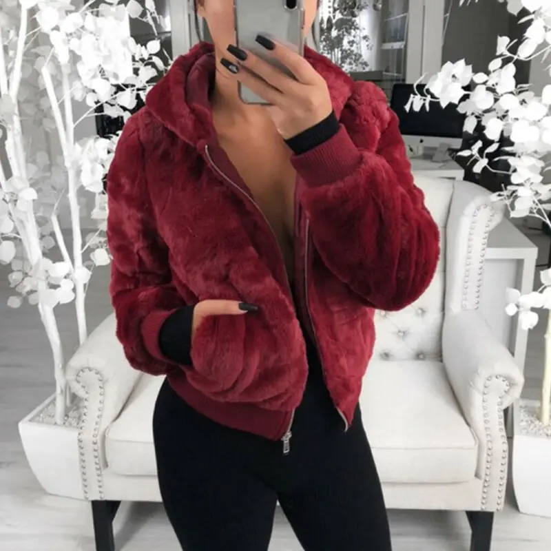 

Women Casual Teddy Bear Coat Ladies Fleece Zip Outwear Jacket Oversized Overcoat