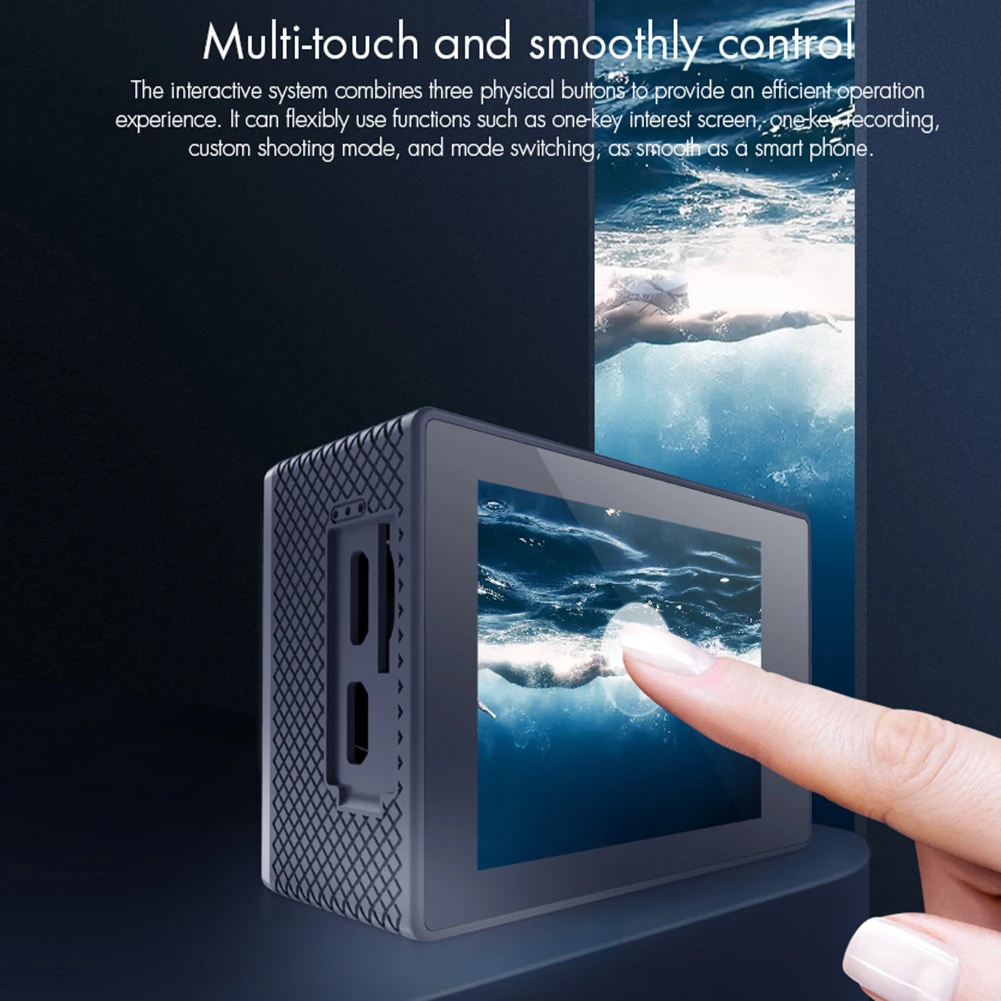 4K экшн Камера 60 FPS HD объектив Запись 2 дюймовый сенсорный Экран Дисплей IMX386 Сенсор