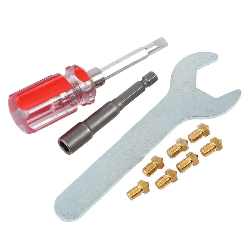 

3D Printer Nozzles + 4 DIY Tools for J-Head E3D V5 V6 0.2mm 0.3mm 0.4mm 0.5mm 0.6mm 0.8mm Nozzle Tool for Nozzle Replacement,Spa