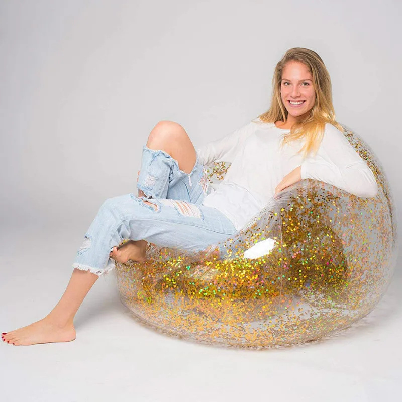 Satin Al Recliner Sandalye Tabure Puf Asiento Totoro şişme Sofa Tembel şişme Koltuk çocuklar Kanepe Kamp Katlanır Taşınabilir Plaj Yatağı