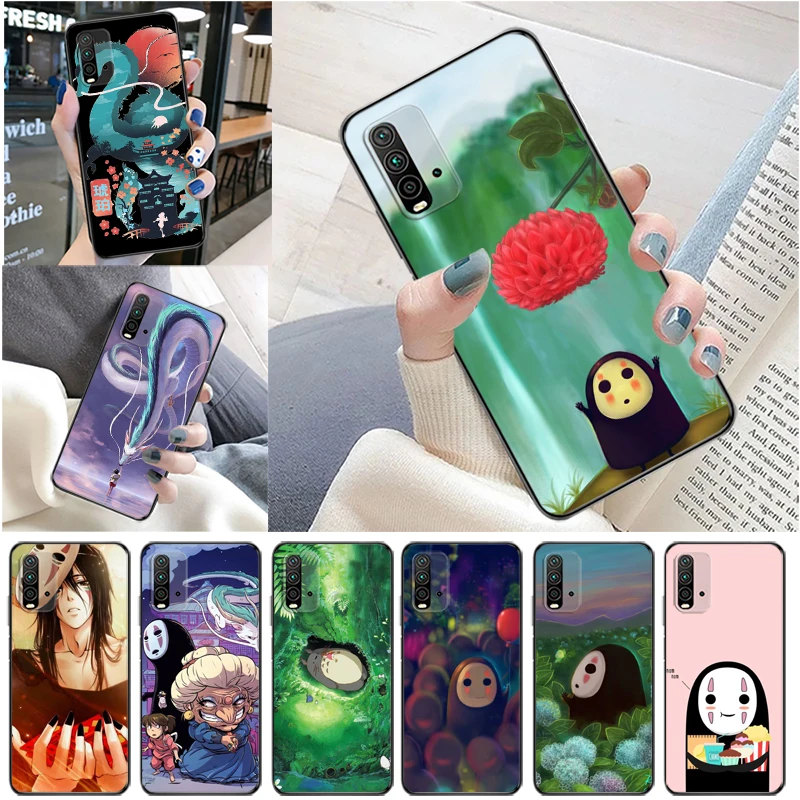 

Cartoon Cute Miyazaki Hayao No Face Man Phone Case For Xiaomi Redmi 9C 9A 9T 9 9AT Redmi 9A 9C Back Cover Funda Soft TPU Cases