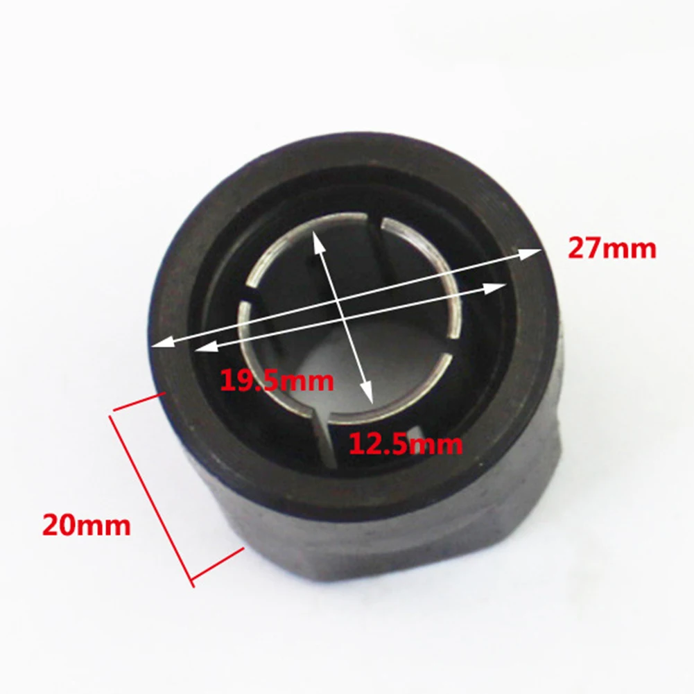

13MM Metal 1/2\" Collet Nut Plunge Router Parts For MKt 3612 22.5*27mm Black