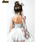 5D алмазная живопись, полный квадрат, круглая балерина, девочка, танцор, алмазная вышивка, фотоподарки, Декор