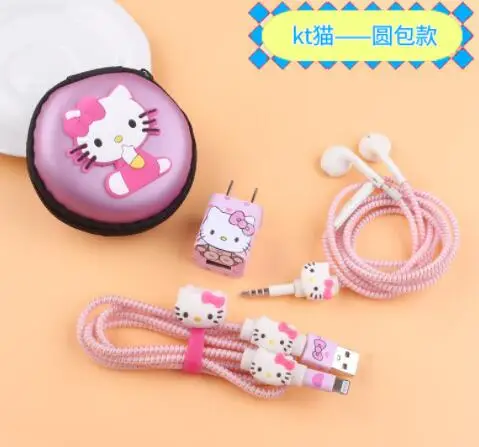 1 комплект мультяшный USB защитный кабель Winder наклейки для зарядного устройства кабельный провод Органайзер тпу спиральный шнур протектор для iphone 5 6 7 - Цвет: 7
