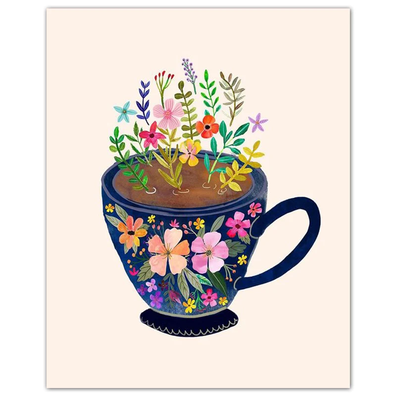 

5D DIY Алмазная вышивка кофейная чашка полная круглая Алмазная Картина Вышивка крестом полная квадратная Алмазная мозаика, стразы для домашн...