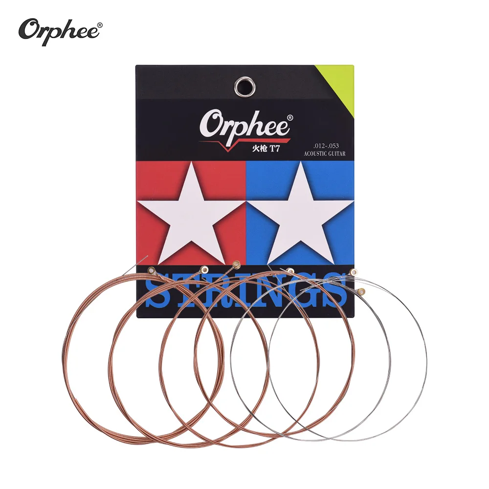 

Orphee T7/1253 (.012-.053) Guitar Strings for Acoustic Folk Guitars 6pcs String Set Hexagonal Core Guitar Accessories