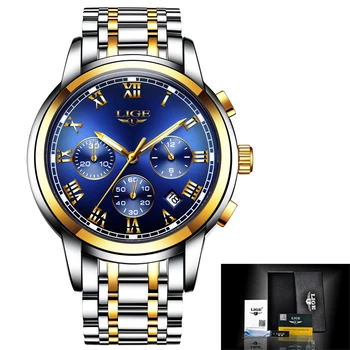 2019 New Watches Men Luxury Brand LIGE Chronograph Men Sports Watches Waterproof Full Steel Quartz Men's Watch Relogio Masculino Other Image
