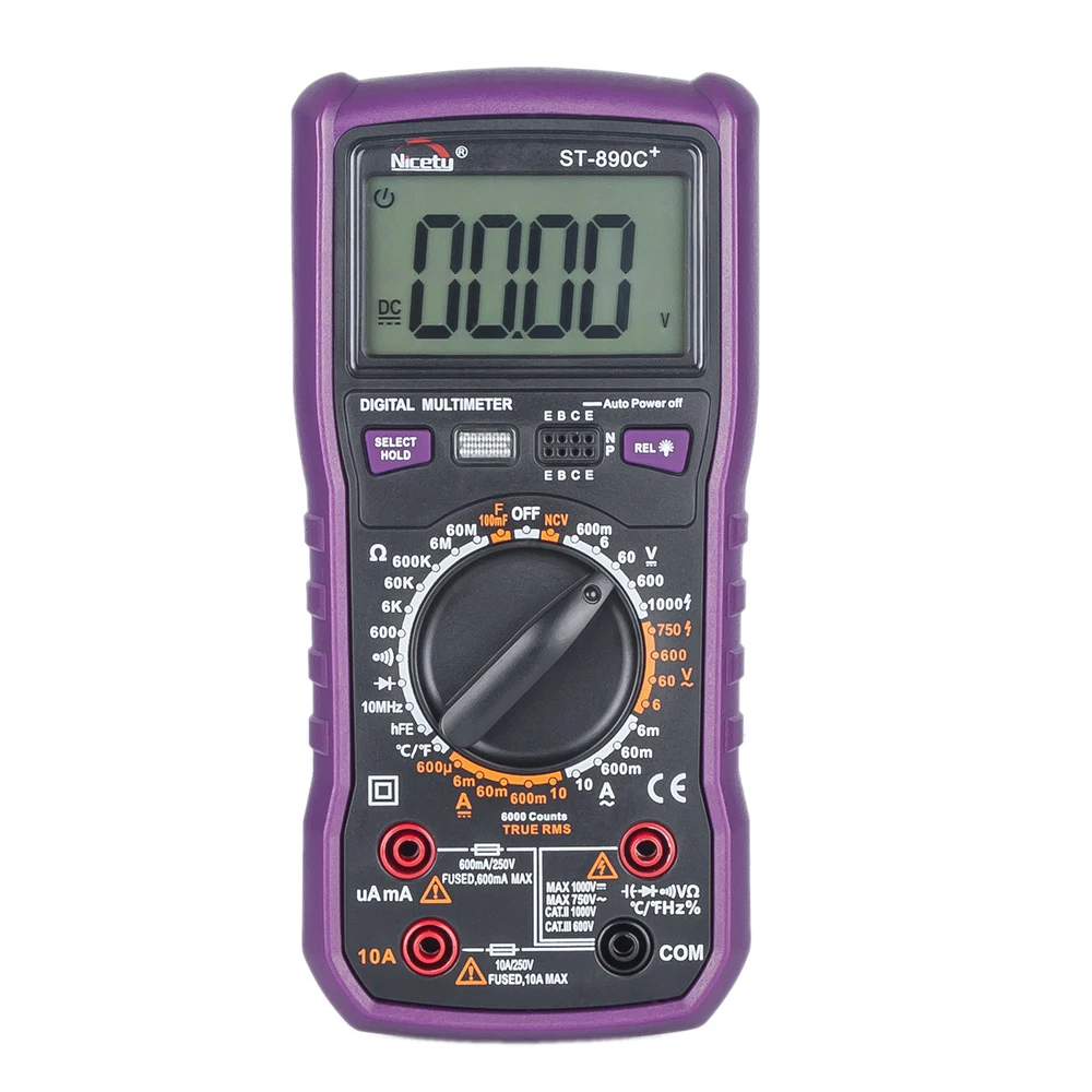 Nicetymeter ST890C + цифровой мультиметр истинный RMS измеритель ручной тестер 6000 подсчет