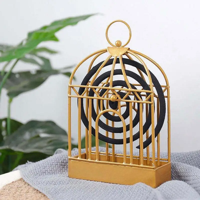 

1PC Birdcage Iron Mosquito Holder Coil Shelf Metal Burner Decoration Repellant Outdoor Birdcage Home Ornament Mother's Day Gift