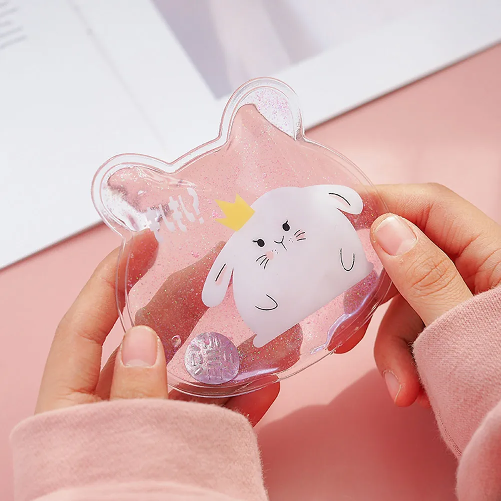 Мини зимняя многоразовая Гелевая грелка для рук симпатичная забавная печать