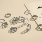 Набор Колец средней длины в стиле панк, богемное ювелирное изделие с геометрическим дизайном, с кристаллами, 13 подставок, подарок на день рождения