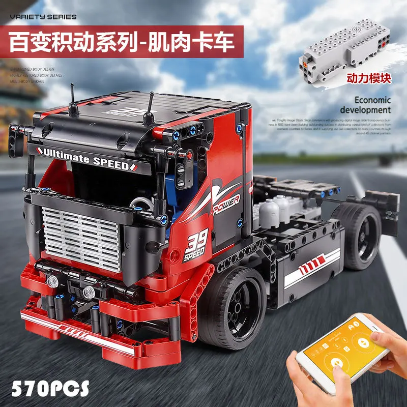 

MOULD KING The Red Racing MOC High-Tech Remote Control Truck Kid Educational Toys Building Blocks Building Blocks Assembly Kits