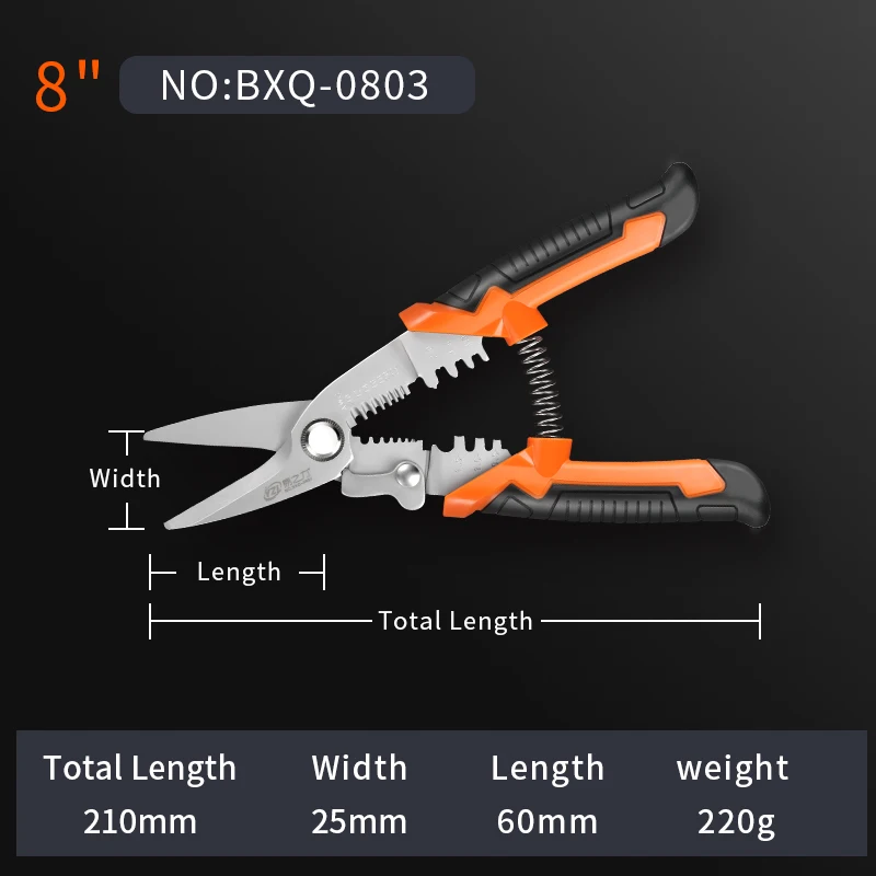 BXQ-0803 Многофункциональный инструмент плоскогубцы обжимные плоскогубцы для зачистки проводов многофункциональные Стопорные кольцевые клеммы Crimpper - Цвет: BXQ-0803