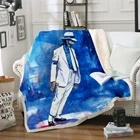 Флисовое одеяло с 3D-принтом Майкла Джексона, для кровати, плотное одеяло, модное покрывало на меху, для взрослых и детей, 04