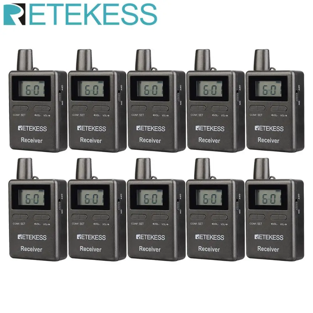 Retekess 10 шт. TT105 2,4 ГГц беспроводной приемник гид система путешествия в музее посещение конференции синхронный перевод