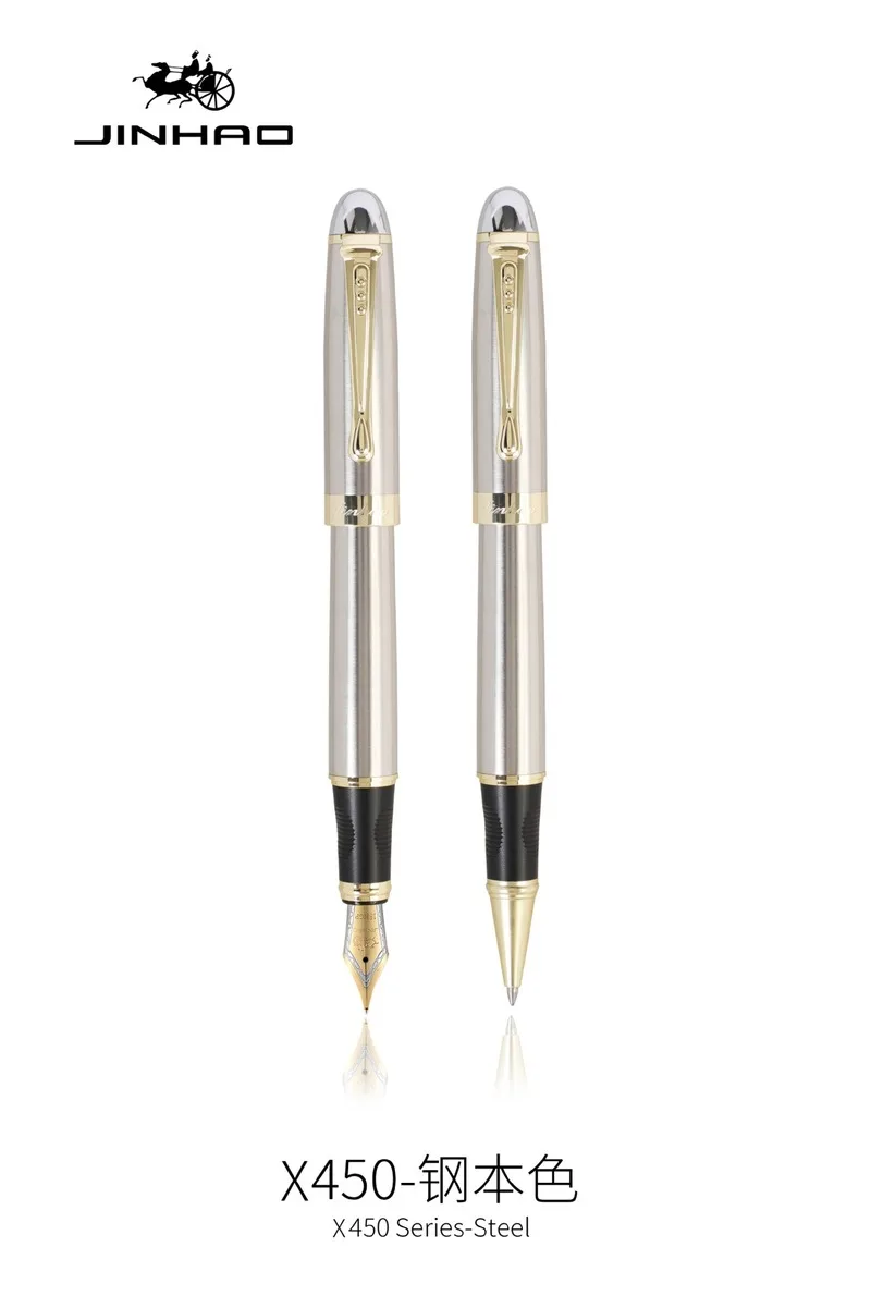 Jinhao Классическая перьевая ручка Роскошная золотая отделка иририта наконечник