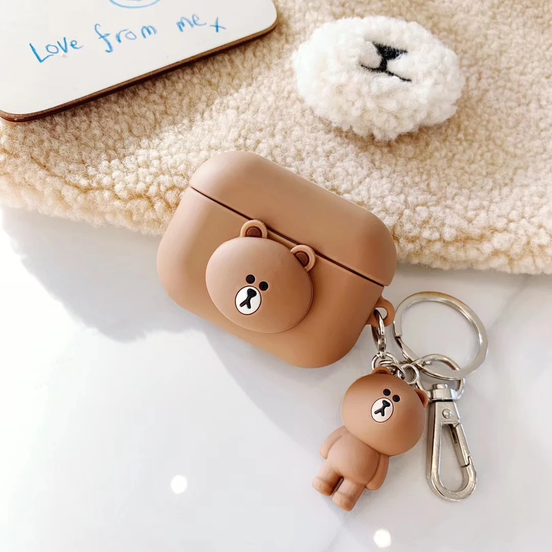 Для Apple Airpods Pro Чехол 3D милый мультяшный силиконовый чехол для наушников для Airpod 3 Чехол Для Air Pods Pro Портативный брелок