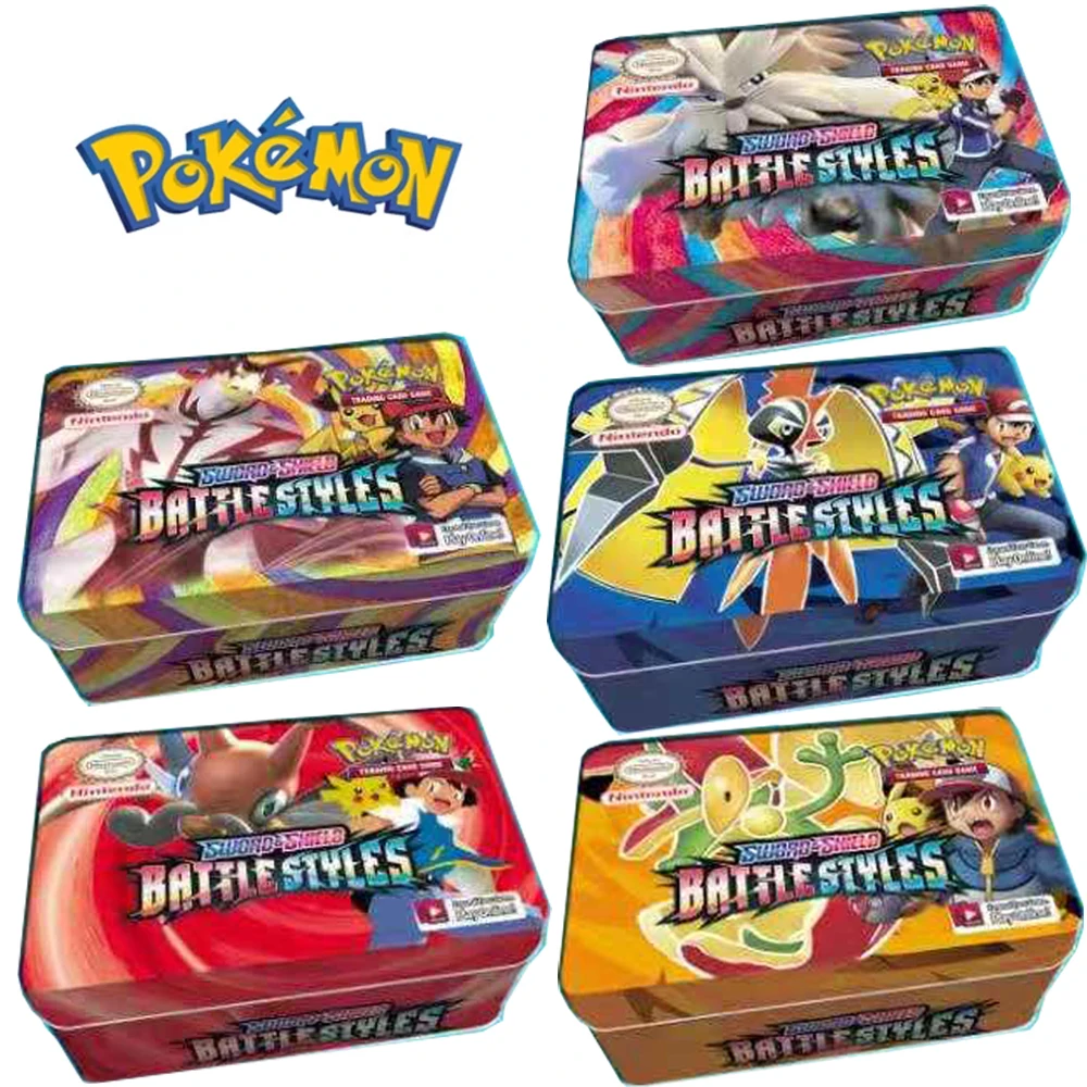 Anime 42 unids/set tarjetas Pokemon de Metal de hierro caja de TAKARA TOMY juguetes juego de batalla Pokemon Gengar Pokemon de dibujos animados ni&ntilde;os regalos de navidad-0