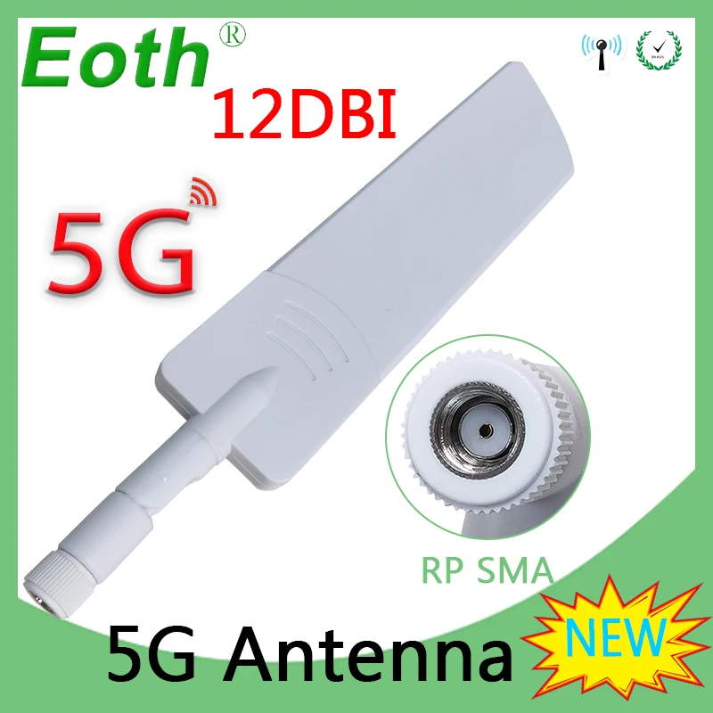 

EOTH 1 2PCS 5G wifi 12dbi Antenna ROUTER White antena SMA Female Connector IOT high-gain signal LTE carro cellular booster modem