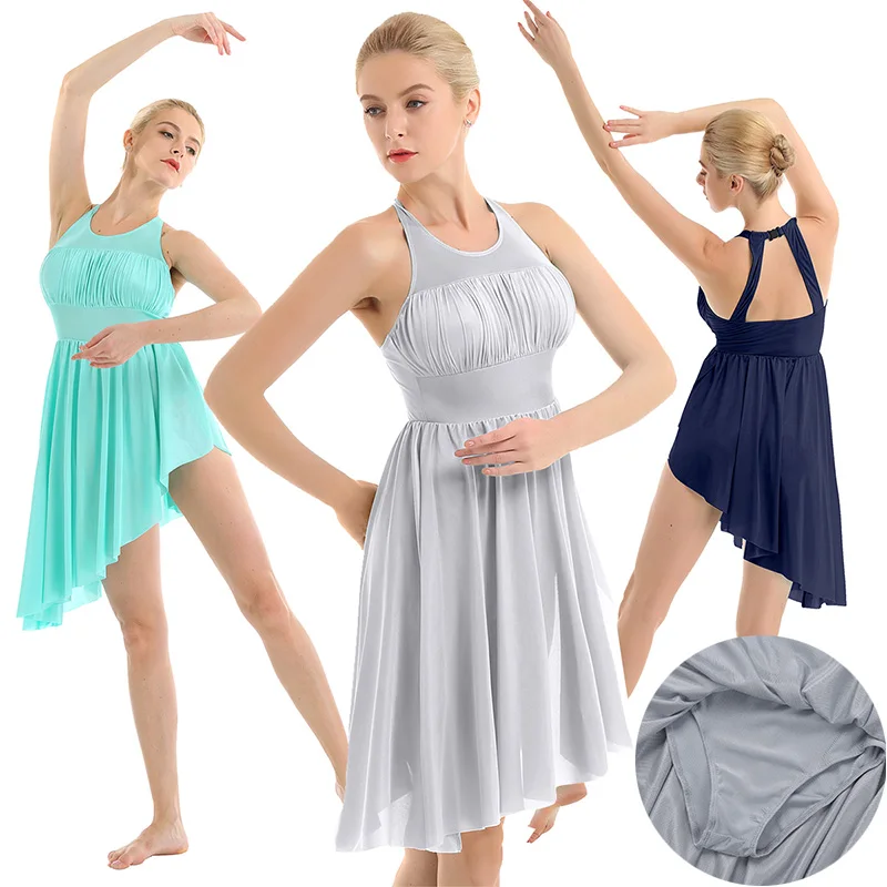 Женский балетный купальник без рукавов с рюшами и для катания на коньках костюмы