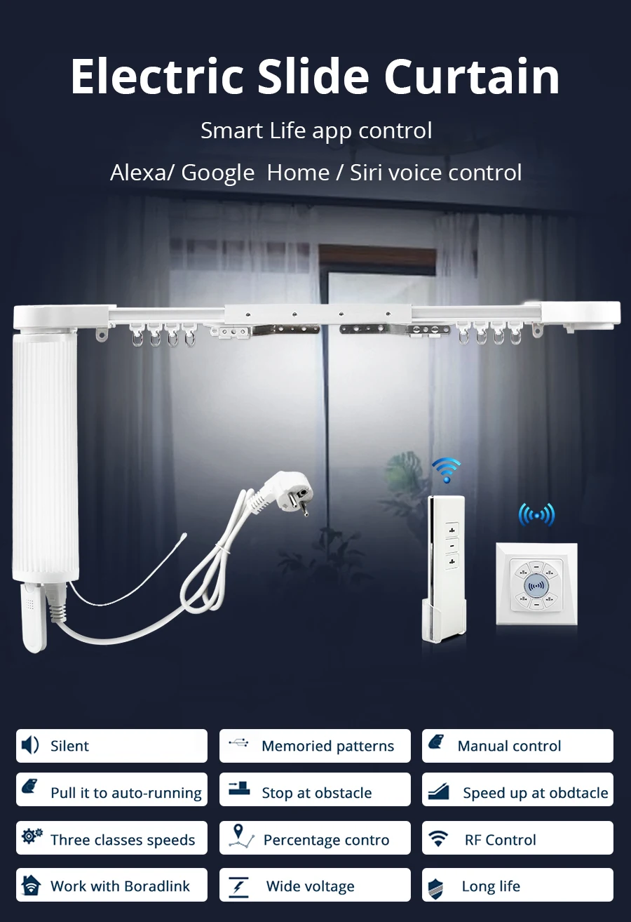 Zemismart умный занавес слепой мотор Alexa Echo Google Home Tuya WiFi управление Broadlink RF управление Электрический сценический занавес s