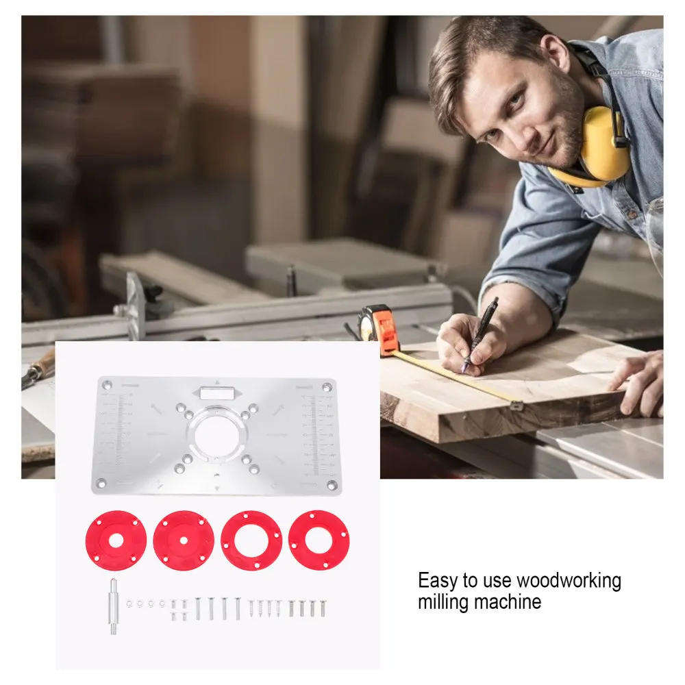 

1 Set of Household Flipping Board Carpenter Router Table Insert Plate Accessory